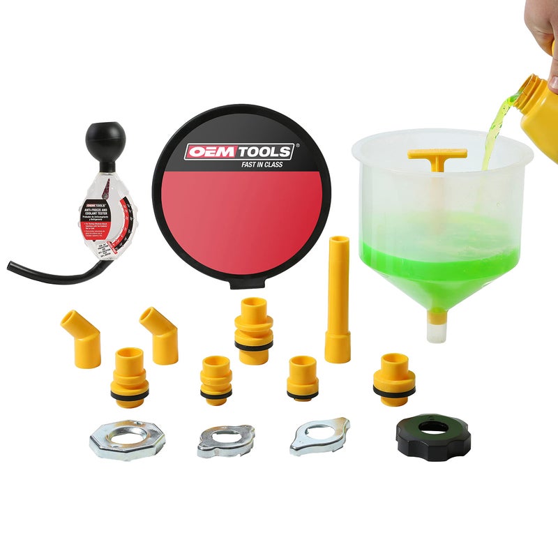 OEMTOOLS 87045 No Spill Coolant Filling Funnel Kit with Coolant Tester No Spill Coolant Funnel Kit Coolant Tester Kit