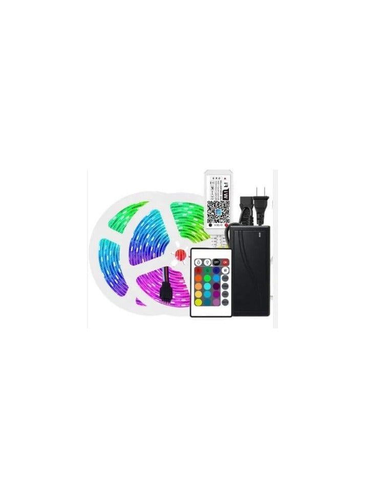 شريط اضاءة ليد 5050 بطول 10 متر RGB يعمل طريق تطبيق يعمل عبر الواي فاي في الهواتف الذكية 