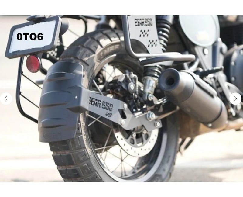 0TO6 Tyre Mudguard/Rear Mudguard Bracket with Rear Reflector Tyre Hugger Vehicle Splash Guard for RE BEAR 650, BLACK - Image 2