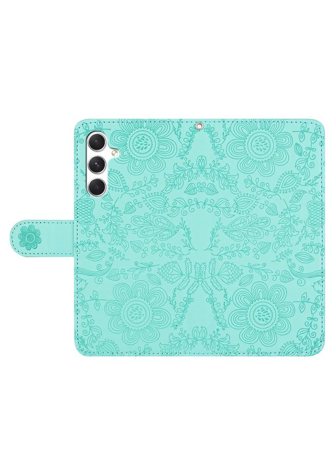 S-TOP Case For Samsung Galaxy A54 Floral Embossed Pattern Leather Phone Case - Image 5