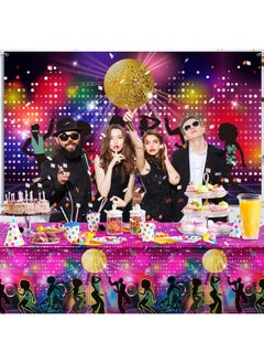 Irenare 95 Pcs 70S Party Decorations Disco Party Balloons Decoration 70'S Party Bundle Includes Inflatable Radio Boombox And Mobile Phone, Disco Plastic Party Backdrop, Tablecloth, Balloons For Hip Hop Party  - Image 5