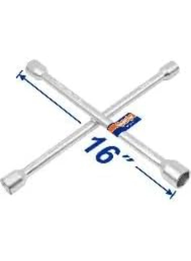 مفتاح عجل صليبة 16 بوصة - صلب شديد التحمل - مفتاح رباعي الاتجاهات لفك وتغيير إطارات السيارات بسهولة - أداة طوارئ أساسية قوية وعملية - Image 2