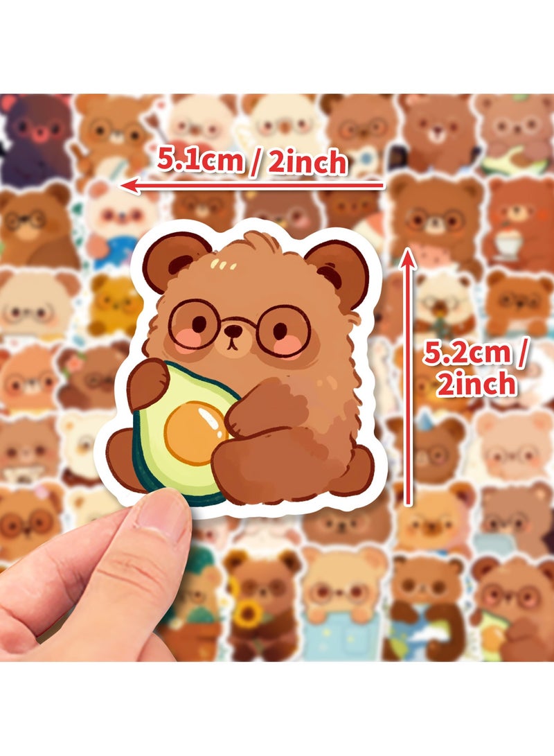 Bear Stickers 50 PCS Stickers Cartoon for Kids and Teens Pack for Skateboard Bike Hydro Flask Phone Kawaii Stickers Waterproof Stickers - Image 2
