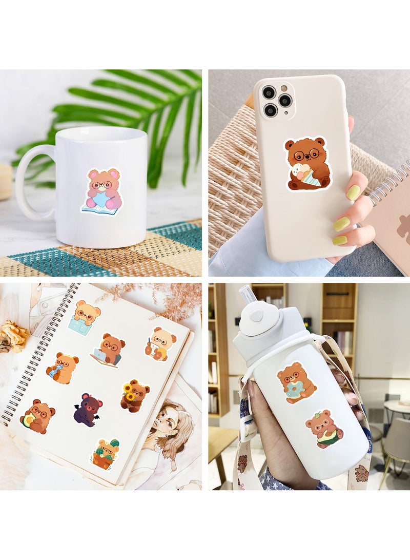 Bear Stickers 50 PCS Stickers Cartoon for Kids and Teens Pack for Skateboard Bike Hydro Flask Phone Kawaii Stickers Waterproof Stickers - Image 5