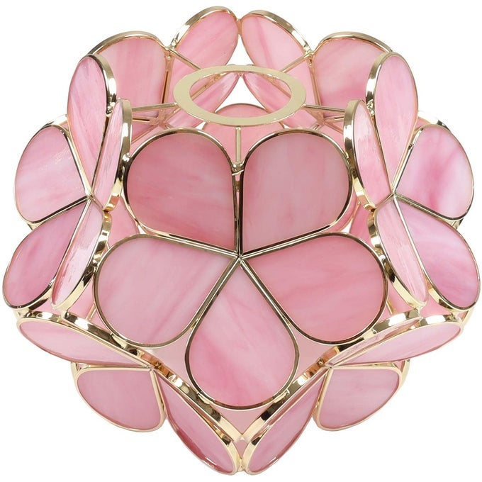 S10732 TIFFANY STYLE STAINED GLASS FLOWER PETAL LAMPSHADE PINK 8 CHERRY BLOSSOM