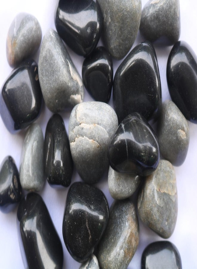 Wowtag Black and Grey Polished Natural Stones, 2-4 CM,1.95 KG, for Plant pots, Aquarium, Garden, Home Decoration, Vase Filler, Craft Work - Image 4