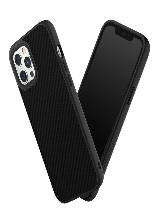 راينوشيلد جراب RhinoShield متوافق مع (آيفون 12 برو ماكس)، SolidSuit - جراب واقٍ رفيع وممتص للصدمات بلمسة نهائية فاخرة - حماية من السقوط من ارتفاع 3.5 متر - حلقات كاميرا قابلة للتبديل - ألياف كربونية - Image 1
