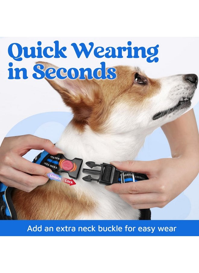 rabbitgoo Dog Harness Medium Sized, No Pull Dog Vest Harness with 3 Buckles, Adjustable Soft Padded Pet Harness with Easy Control Handle and Reflective Strips, Blue, M - pzsku/Z1DEA4B730C96BBC511F3Z/45/_/1737031653/7486ec00-d3f5-4b44-864b-a29baf803bf0