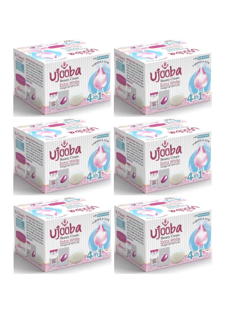 Ujooba Beauty Cream Extra White Magical Formula Fairness & Acne with Multivitamin - Pack of 6 - Image 1