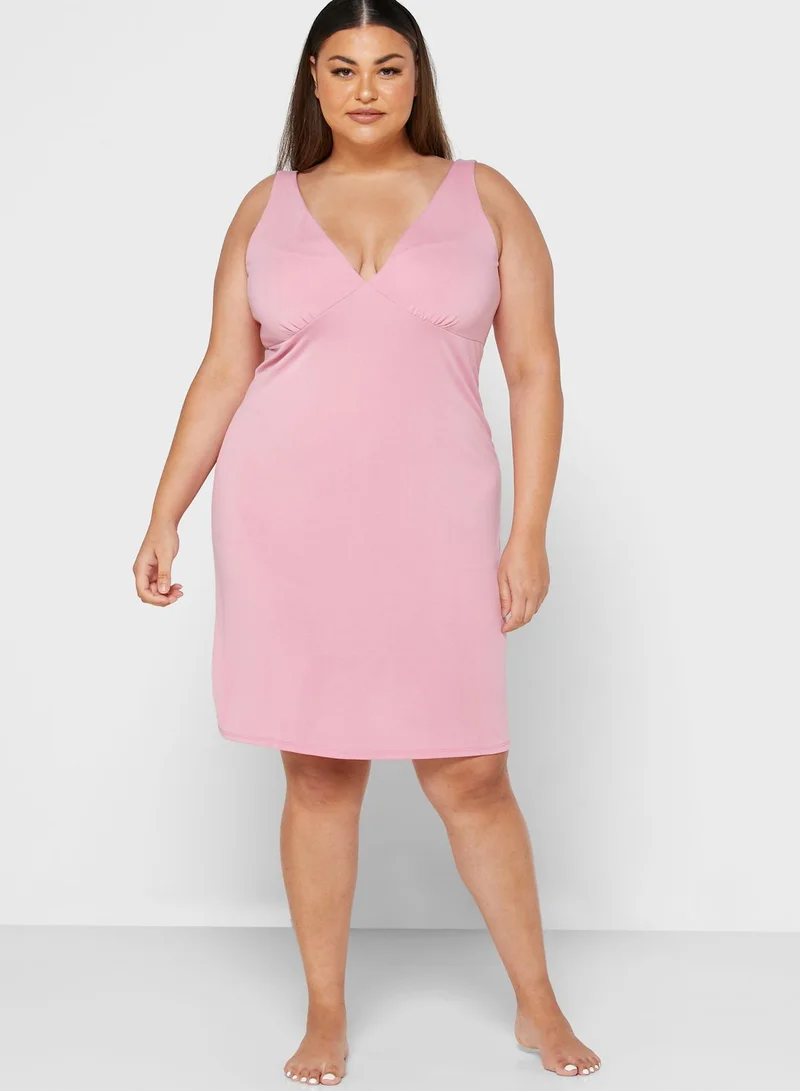 Pretty Secrets by Simply Be Plunge Neck Nightdress