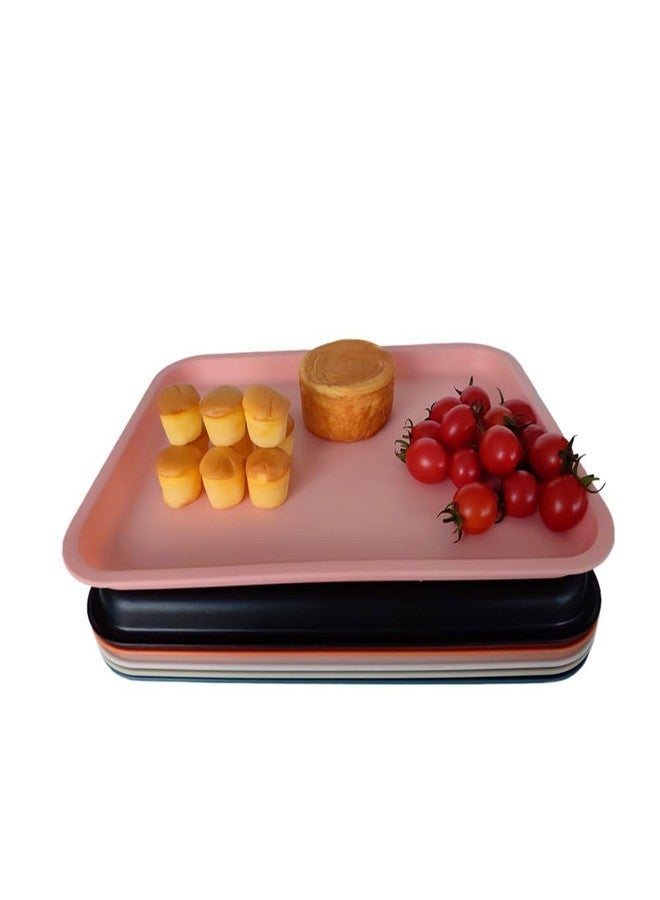 Jilukibo Rectangular Plastic Serving Trays, Bulk Colorful Fast Food Trays,14x10 inch Stackable Serving Platter Lunch Trays for Café Kitchen Restaurant, DIY Bead Art Crafts Projects Organizer Tray (6 Pack) - Image 5