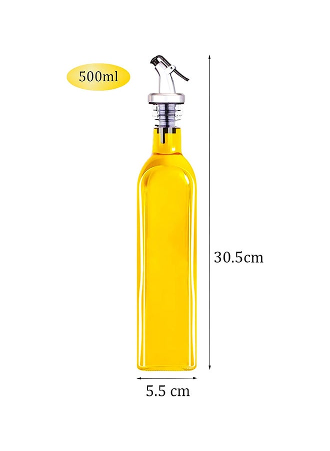 Vinegar And Oil Dispenser, Pack Of 2, Glass Oil Bottle With Pourer, Olive Oil Dispenser With Antidirt Cap, 500 Ml, Leakproof And Dripfree - Image 3