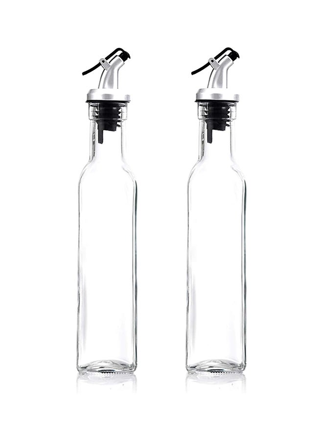 Vinegar And Oil Dispenser, Pack Of 2, Glass Oil Bottle With Pourer, Olive Oil Dispenser With Antidirt Cap, 500 Ml, Leakproof And Dripfree - Image 2