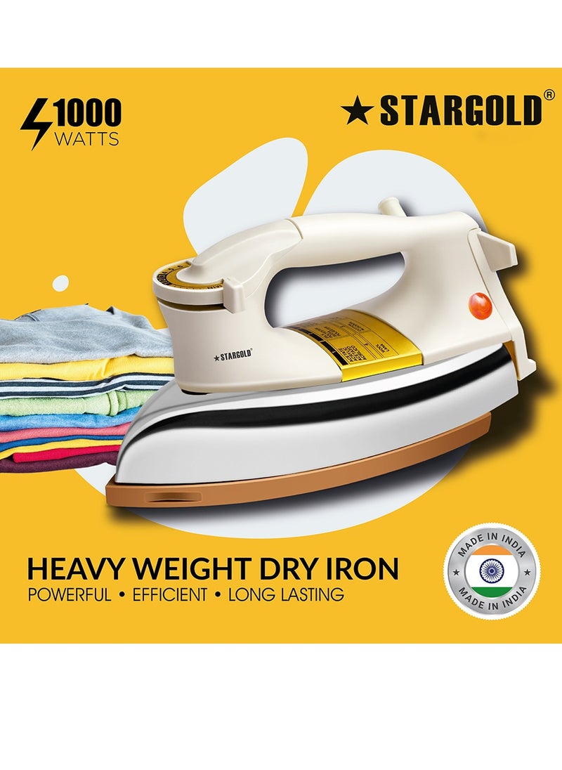 Stargold - Automatic Dry Iron Box with Temperature Settings Dial and Auto Shut Off Function Super Deluxe Heavy Weight Iron Box Suitable for All Kinds of Fabric Equipped with Teflon Coating 2 Years Warranty, Whit - Image 1