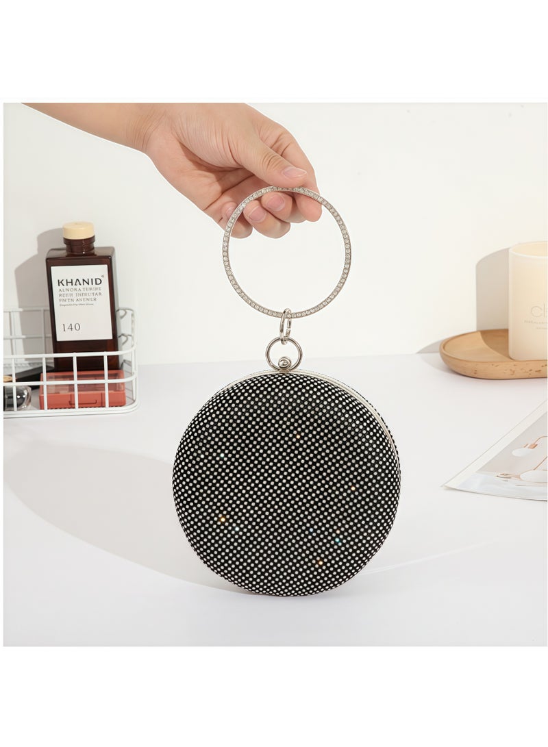 Tiokkss Luxury Rhinestone Evening Bag - Stylish Designer Clutch For Women, Fashionable Lady's Storage Purse With Chain Strap  - Image 2