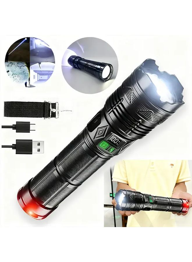 A Pack Dual Head Red Blue Flashlight 1999 Lumens 3600mAh Portable Emergency Work Light - Image 2