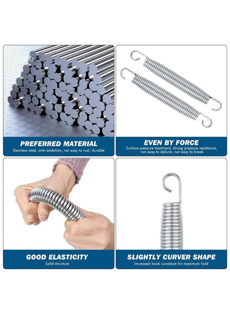 NANAO نوابض ترامبولين 4 بوصة، نوابض استبدال ترامبولين ثقيلة، قطع غيار ترامبولين، نوابض ترامبولين من الفولاذ المقاوم للصدأ (عبوة من 16)  - Image 3