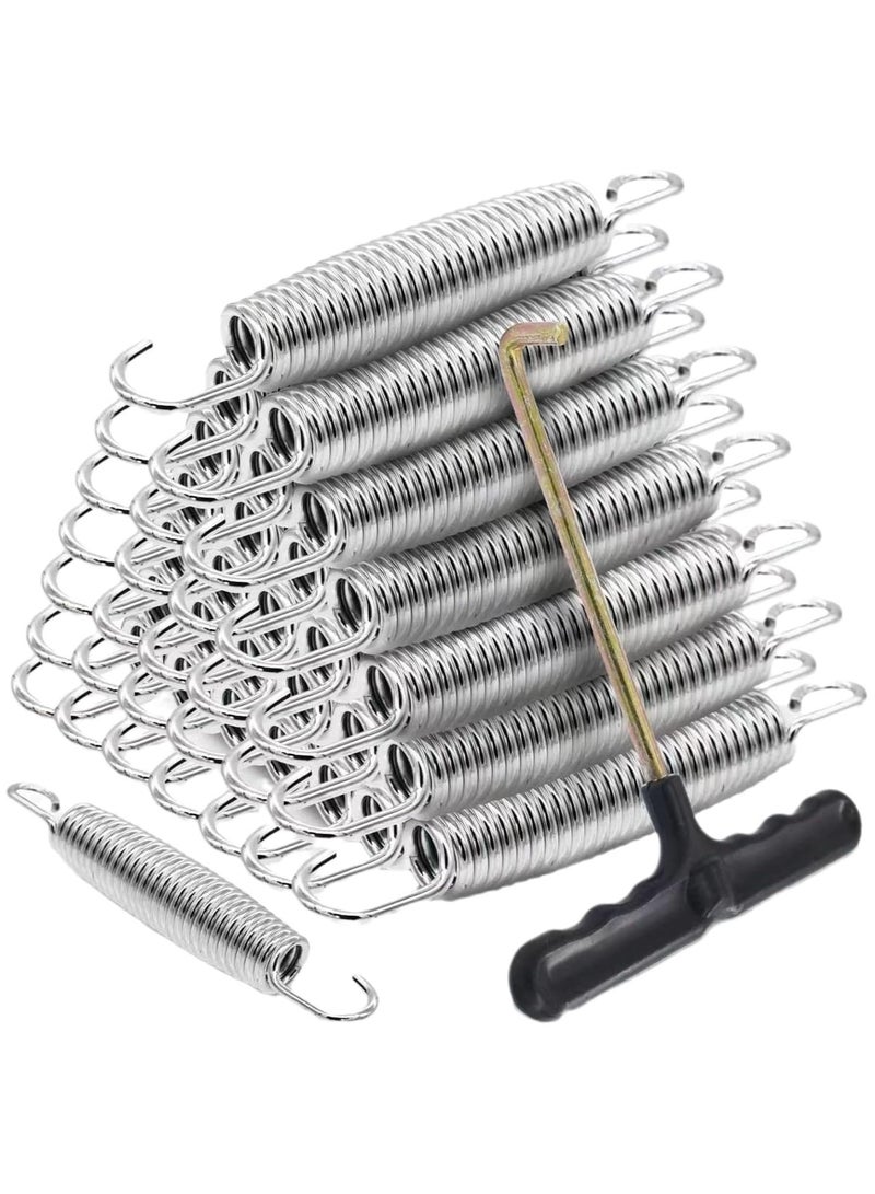 NANAO نوابض ترامبولين 4 بوصة، نوابض استبدال ترامبولين ثقيلة، قطع غيار ترامبولين، نوابض ترامبولين من الفولاذ المقاوم للصدأ (عبوة من 16)  - Image 1