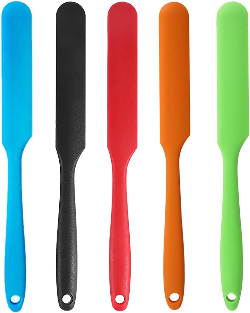 GZLT 5 Pcs Silicone Jar Spatulas,Sourdough Spatula with Long Handle,Cake Cream Butter Spatulas(5 Pcs) - Image 1