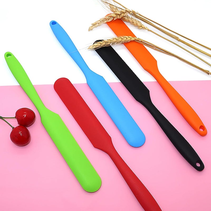 GZLT 5 Pcs Silicone Jar Spatulas,Sourdough Spatula with Long Handle,Cake Cream Butter Spatulas(5 Pcs) - Image 2