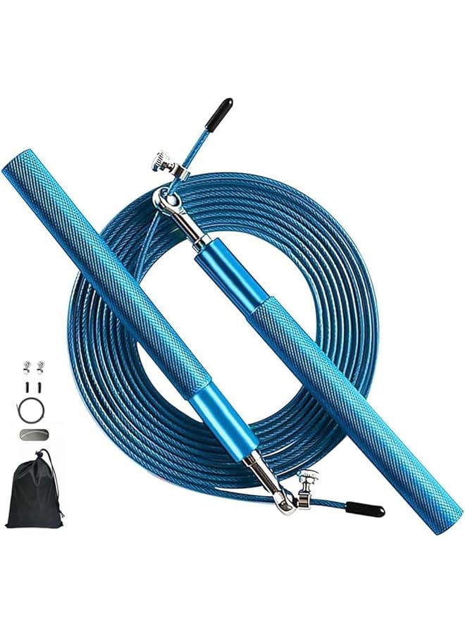Xspring Skipping Rope, Double 360Â° Swivel Ball Bearings Tangle-Free with Aluminum Handle, Durable and Adjustable Speed Skipping Rope, Steel Coated Rope for Training, Fitness, Exercise