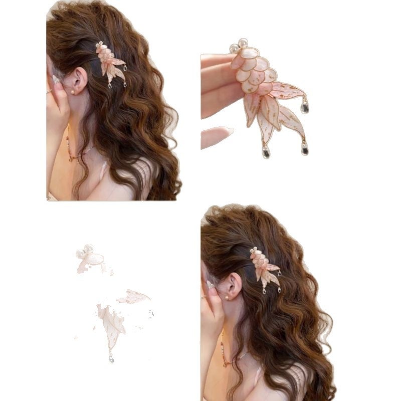 Handmade Koi Fish Hair Clip Chinese Style - Image 5