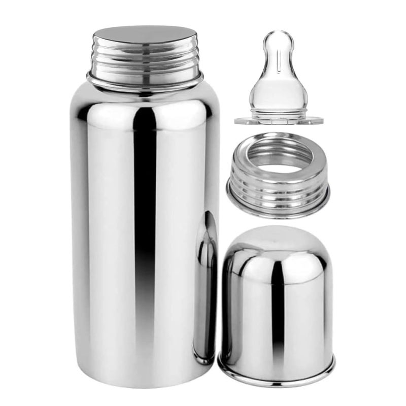AEREX Stainless Steel Baby Feeding Bottle for Milk with 5 Extra Nipples | Baby Feeding Milk Bottle | Feeding Bottle for Babies, Infants & Toddlers | Milk Drinking Bottle | Ideal for Newborns (240 Ml) - Image 5