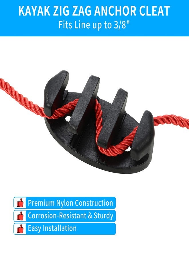 A.I.FORCE 4-Pack Zig Zag Cleat Kit for Kayak, Canoes and Fishing Boats - Durable Black Nylon Anchor Cleats with Stainless Steel Screws, Essential Kayak Accessories, 90mm - Image 4