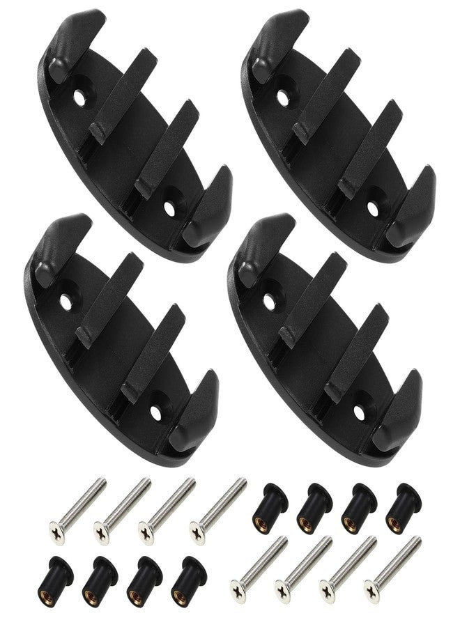 A.I.FORCE 4-Pack Zig Zag Cleat Kit for Kayak, Canoes and Fishing Boats - Durable Black Nylon Anchor Cleats with Stainless Steel Screws, Essential Kayak Accessories, 90mm - Image 1
