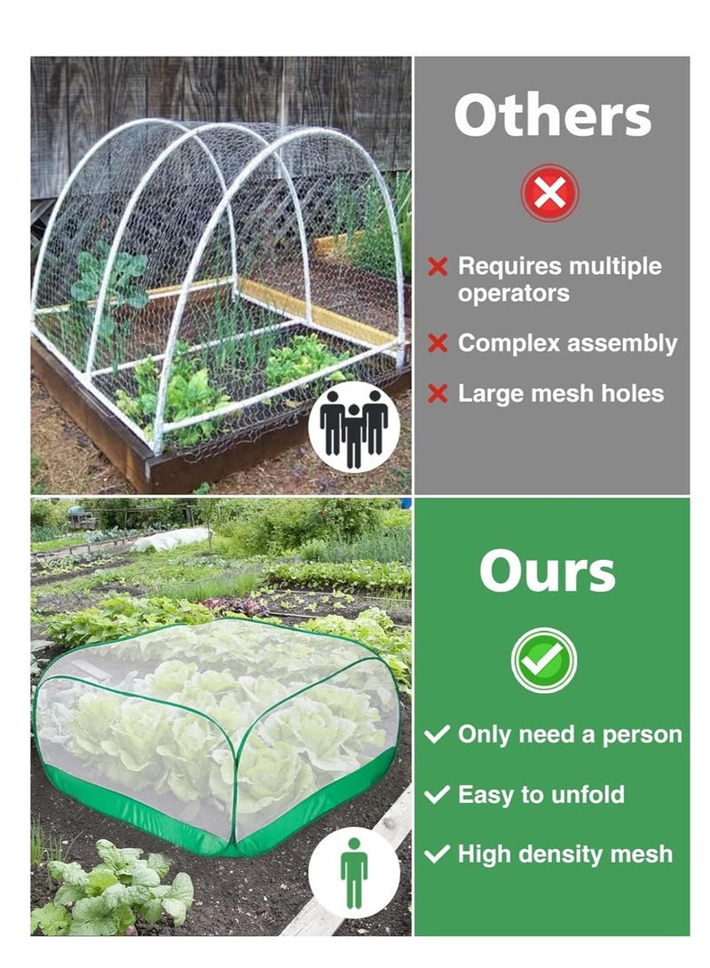 Upgraded Garden Netting- 40 × 40 × 20 Inches Pop-up Plant Covers Net for Garden Protection- Ultra Fine Garden Mesh Netting Protection from Bird Pest Barrier Net Row Cover for Plant Fruit Vegetable