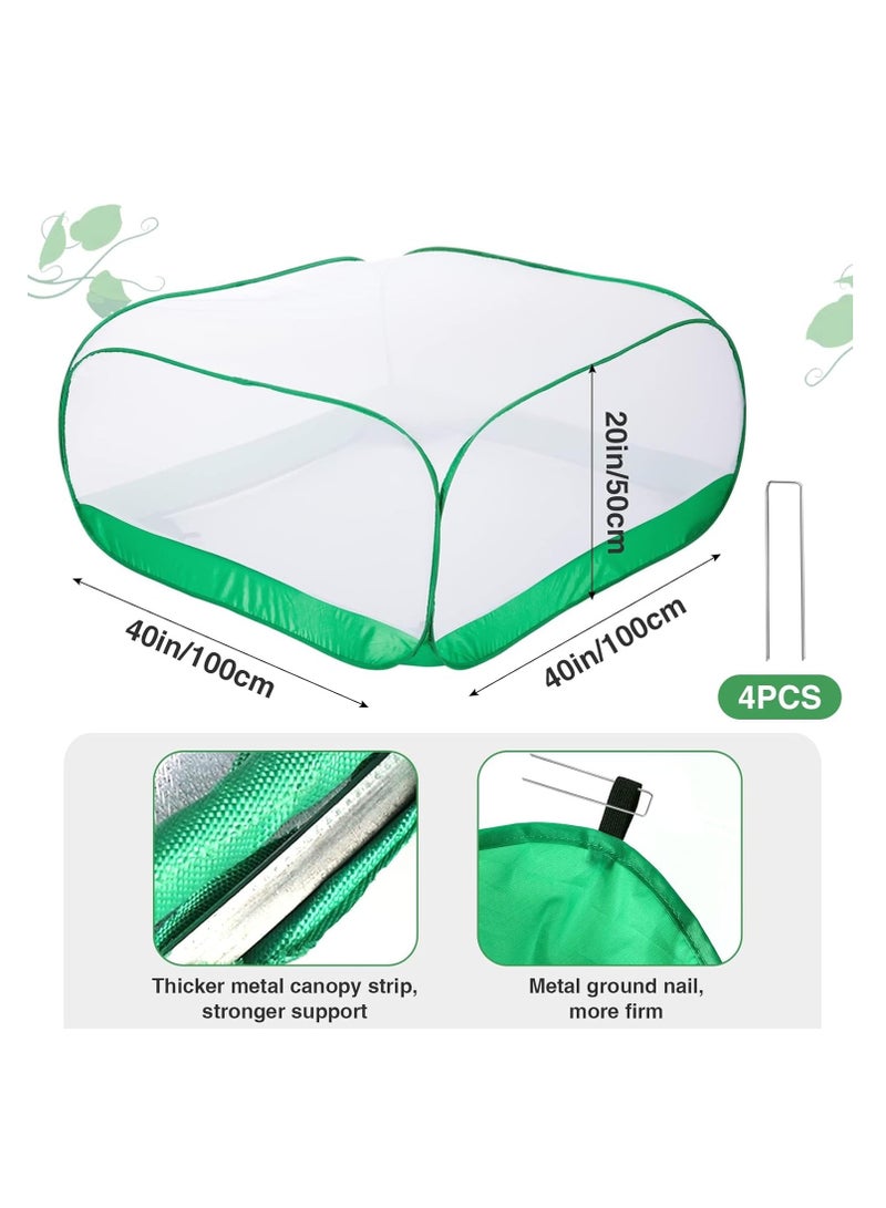 Upgraded Garden Netting- 40 × 40 × 20 Inches Pop-up Plant Covers Net for Garden Protection- Ultra Fine Garden Mesh Netting Protection from Bird Pest Barrier Net Row Cover for Plant Fruit Vegetable