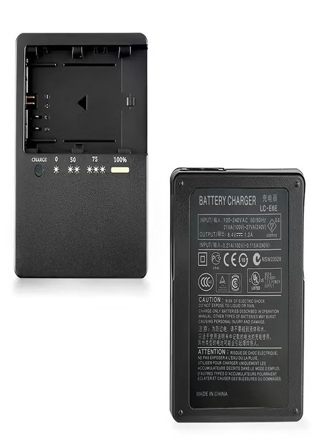 شاحن بطارية كاميرا LP-E6 لكاميرات LC-E6 وLC-E6N وEOS 90D و80D و70D و60D و60DA و7D Mark II و7D و6D Mark II و6D و5D Mark IV و5D Mark III و5D Mark II، شاحن سريع، مزود طاقة رقمي لكاميرات SLR - Image 3