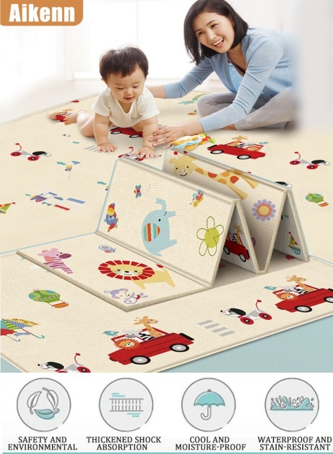 Aikenn Baby Play Mat,Reversible Baby Play Mat,Soft Playmat,Thick Floor Mats,Toddlers & Babies Play Mats,For Floor In Bedroom Nursery Playroom,For Baby's Crawlingtummy Time (100*180*1cm) - Image 1