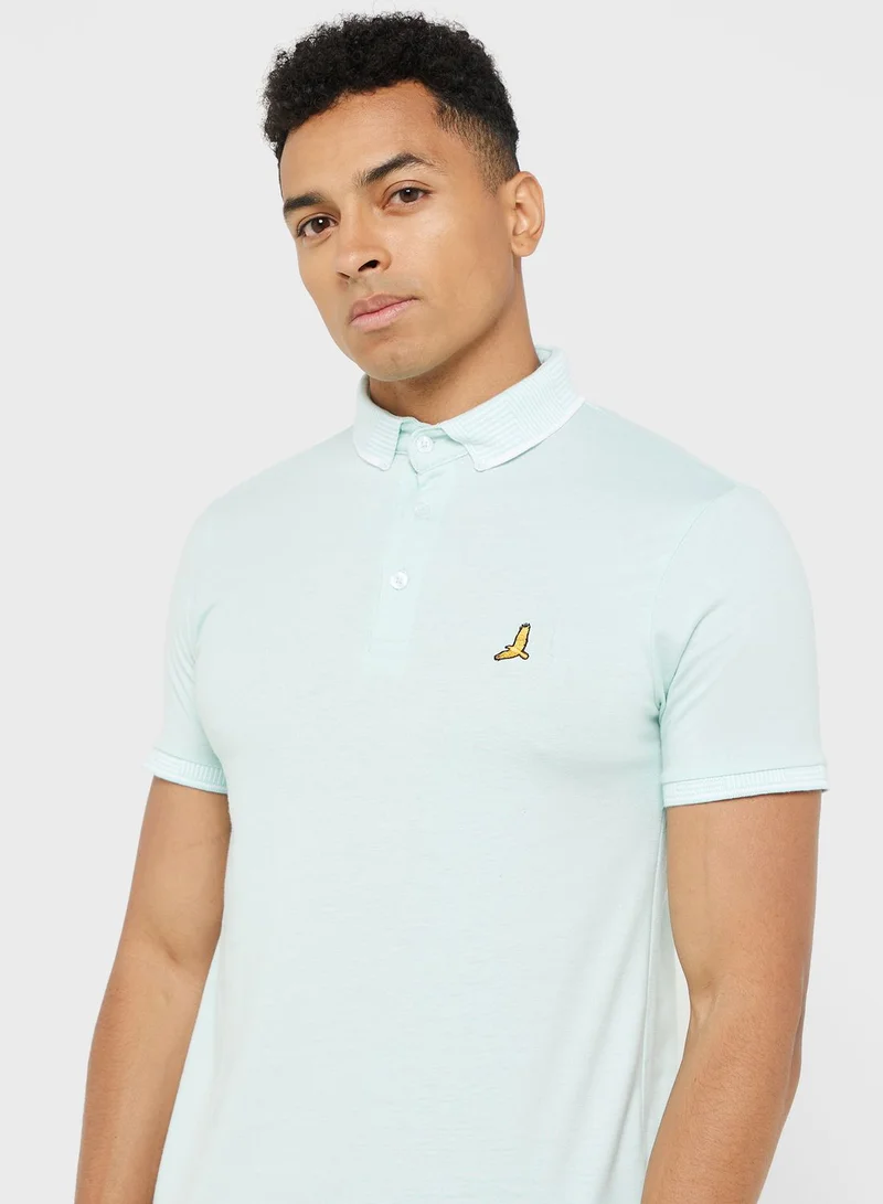 BRAVE SOUL Brave Soul Jersey Polo With Split Hem Side