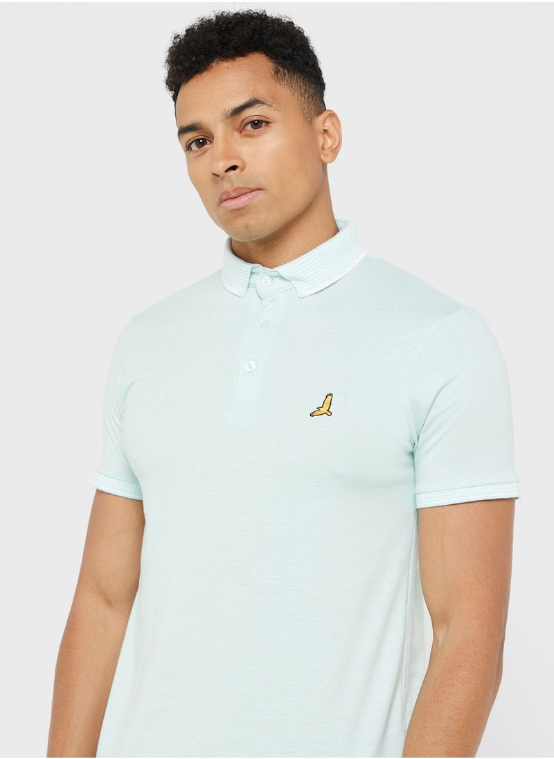 BRAVE SOUL - Brave Soul Jersey Polo With Split Hem Side - Image 1