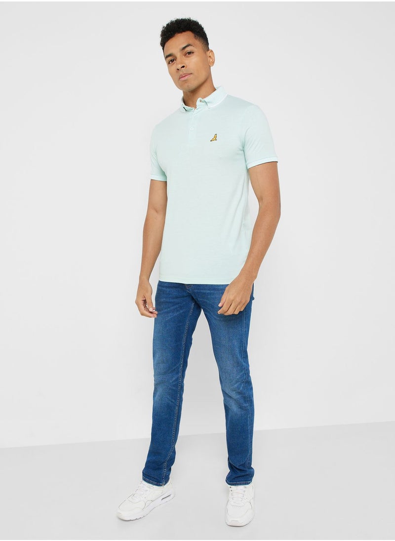 BRAVE SOUL - Brave Soul Jersey Polo With Split Hem Side - Image 1
