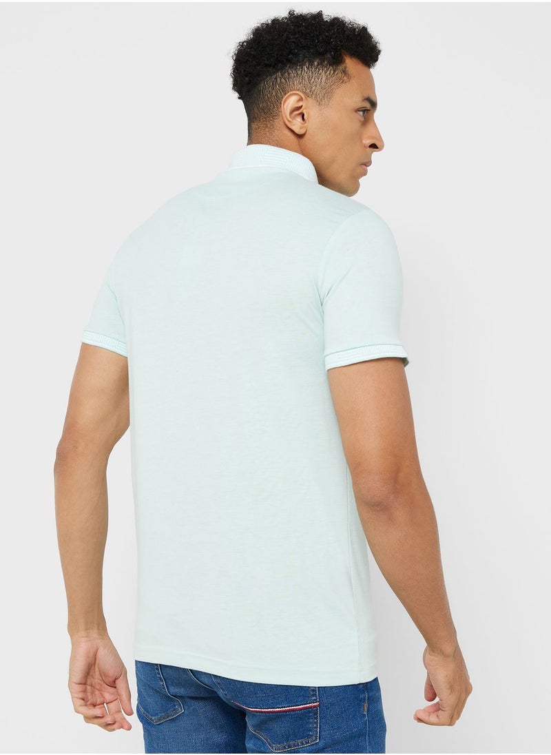BRAVE SOUL - Brave Soul Jersey Polo With Split Hem Side - Image 1