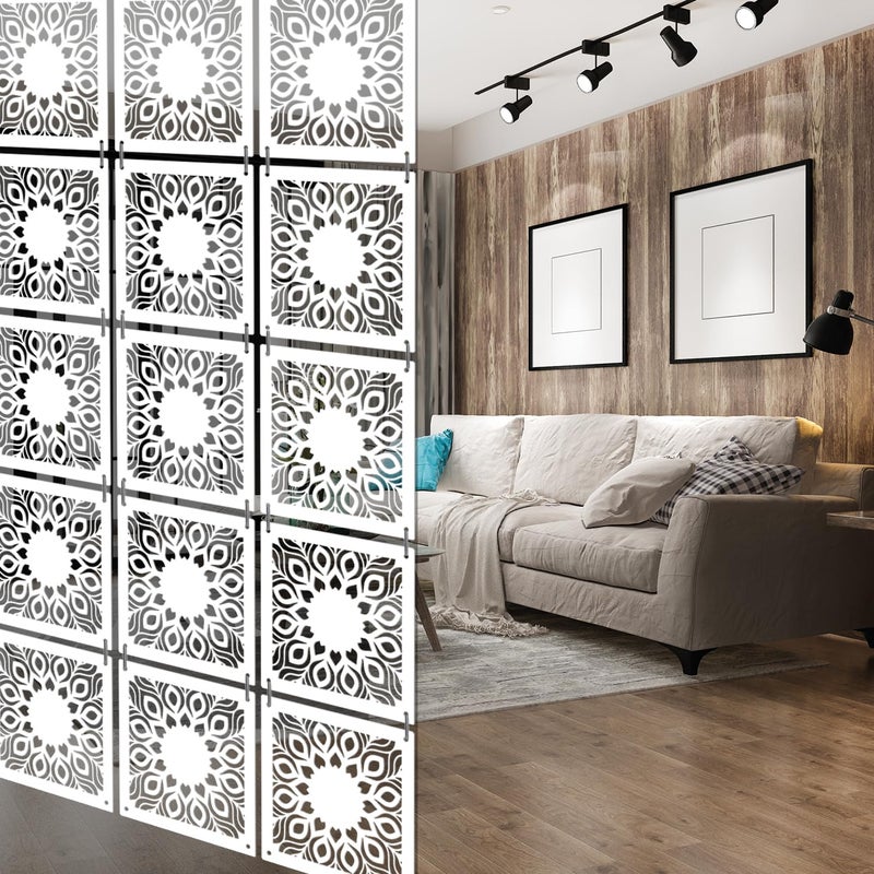 Olive Tree OLIVE TREE Room Partitions Hanging Room DIY Divider Panel Modern Hanging Screen Partition for Decorating Bedding Dining Study and Sitting Living Room Hotel White8007  - Image 2