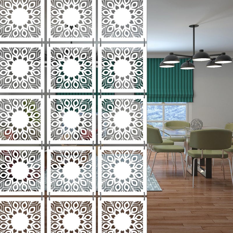 Olive Tree OLIVE TREE Room Partitions Hanging Room DIY Divider Panel Modern Hanging Screen Partition for Decorating Bedding Dining Study and Sitting Living Room Hotel White8007  - Image 1