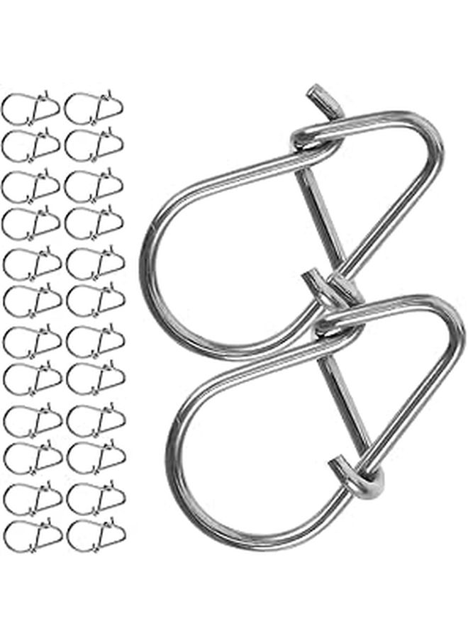 Stainless Steel Snap Hooks for Fishing Lures 100pcs Bait Holder Clips Freshwater Saltwater Gear - Image 1