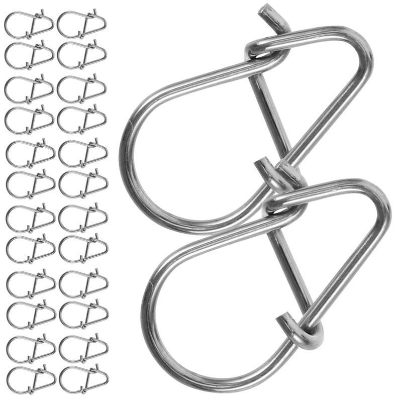 Stainless Steel Snap Hooks for Fishing Lures 100pcs Bait Holder Clips Freshwater Saltwater Gear - Image 2
