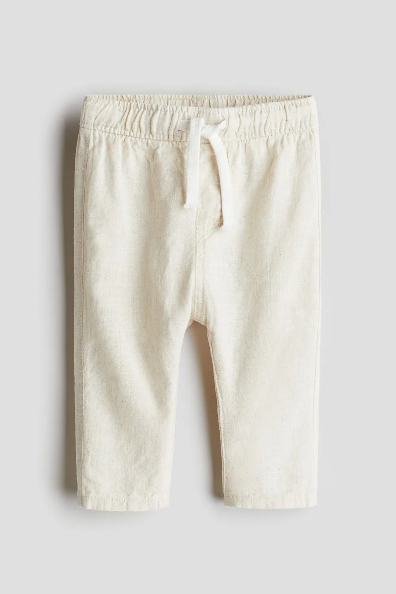 اتش اند ام Linen-blend joggers