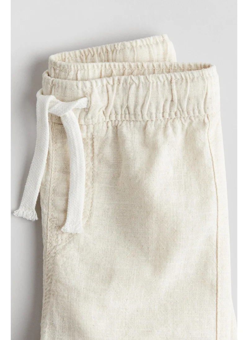 اتش اند ام Linen-blend joggers