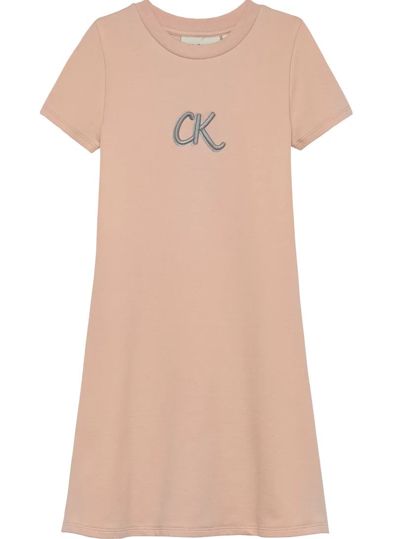 كالفن كلاين جينز Kids Metallic Print A-Aine Dress