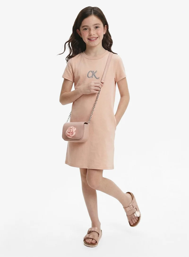 Calvin Klein Jeans  Kids Metallic Print A-Aine Dress for Women | Best Price UAE