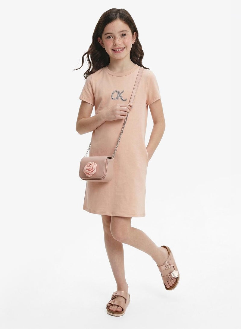 Calvin Klein Jeans Kids Metallic Print A-Aine Dress - Image 5