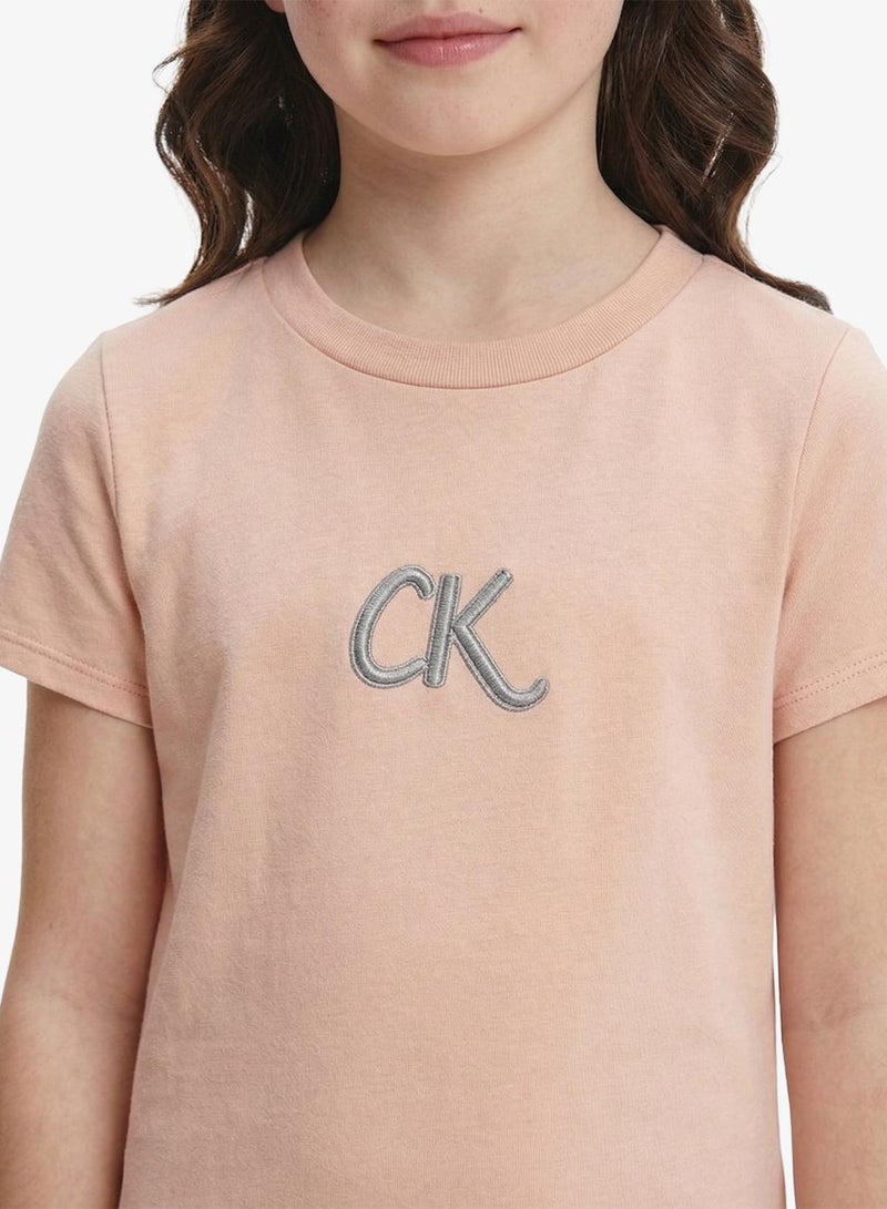 Calvin Klein Jeans Kids Metallic Print A-Aine Dress - Image 3