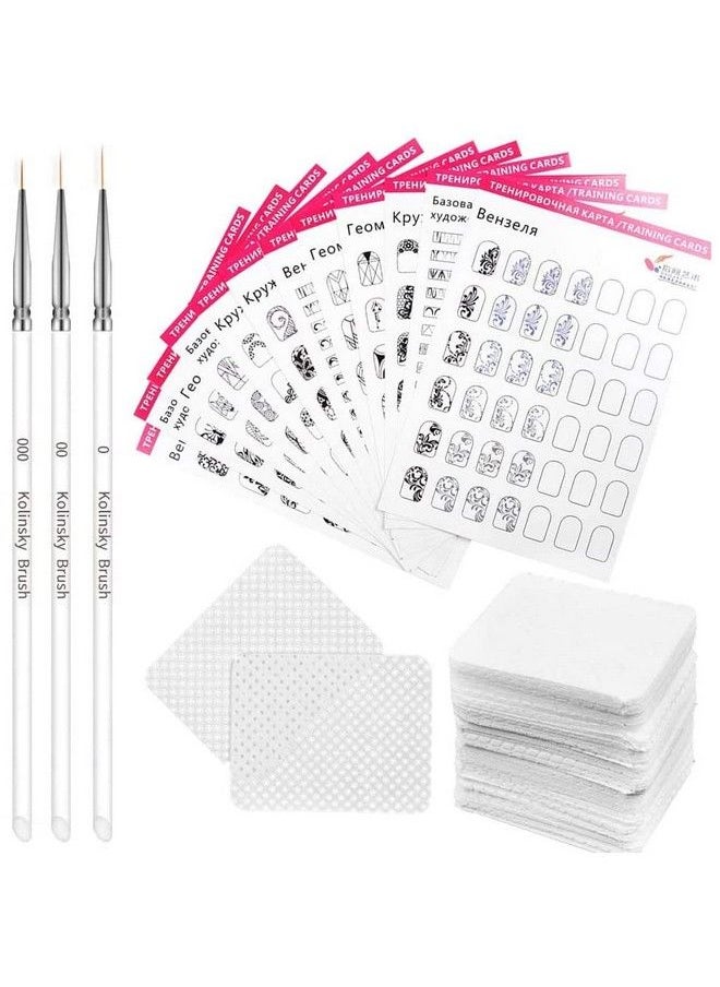 MAJOR DIJIT Acrylic Nail Art Practice With 3Pc Nail Liner Pen 180Pcs Nail Wipes Lines Drawing Painting Template Learning Book Easy To Clean Can Be Reused Manicure Tools For Beginner  - Image 1