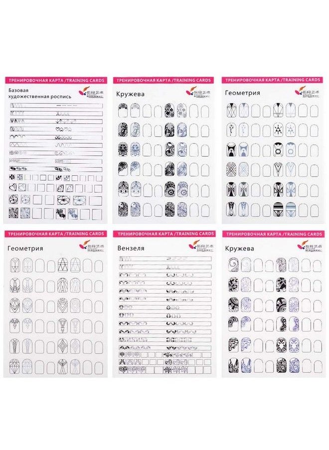 MAJOR DIJIT Acrylic Nail Art Practice With 3Pc Nail Liner Pen 180Pcs Nail Wipes Lines Drawing Painting Template Learning Book Easy To Clean Can Be Reused Manicure Tools For Beginner  - Image 5