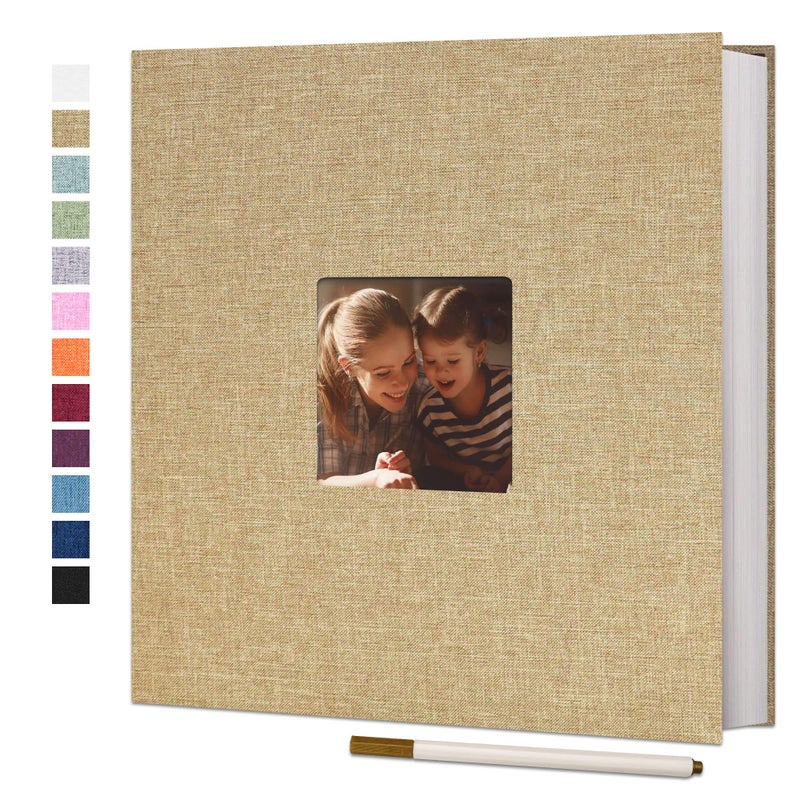 Vienrose Large Photo Album Self Adhesive for 4x6 8x10 Pictures Linen Scrapbook Album DIY 40 Blank Pages with A Metallic Pen - Image 2